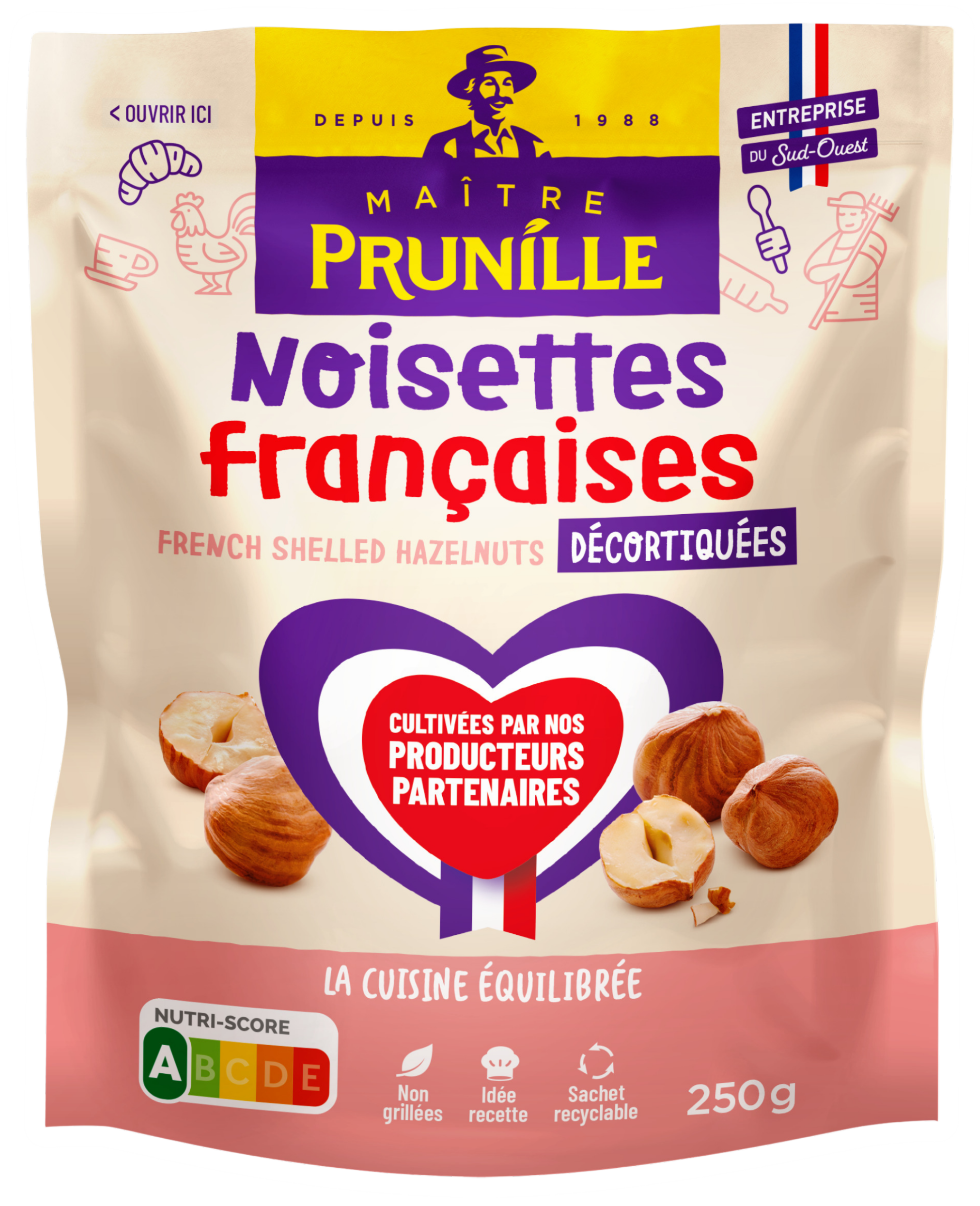 Noisettes françaises décortiquées
