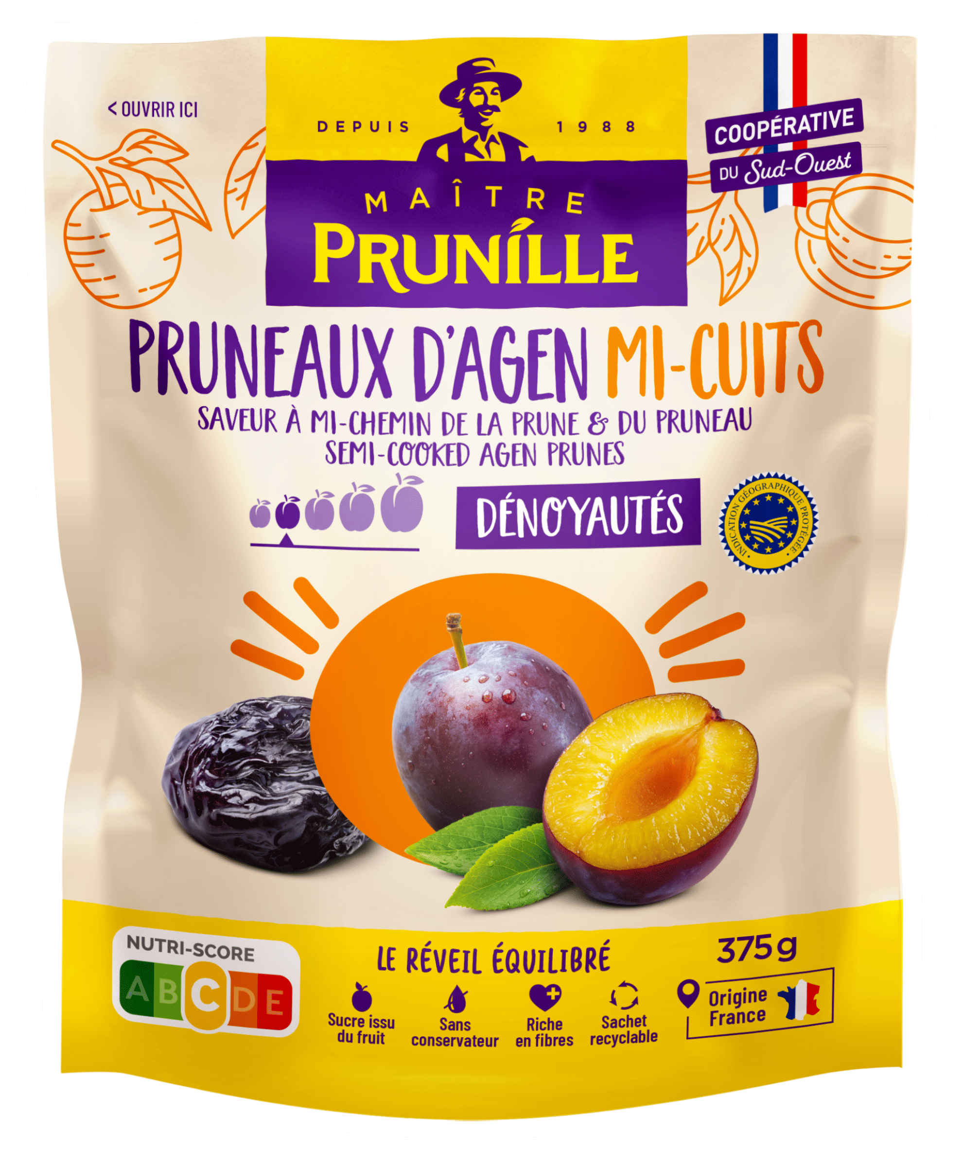 Pruneaux d'Agen mi-cuits dénoyautés
