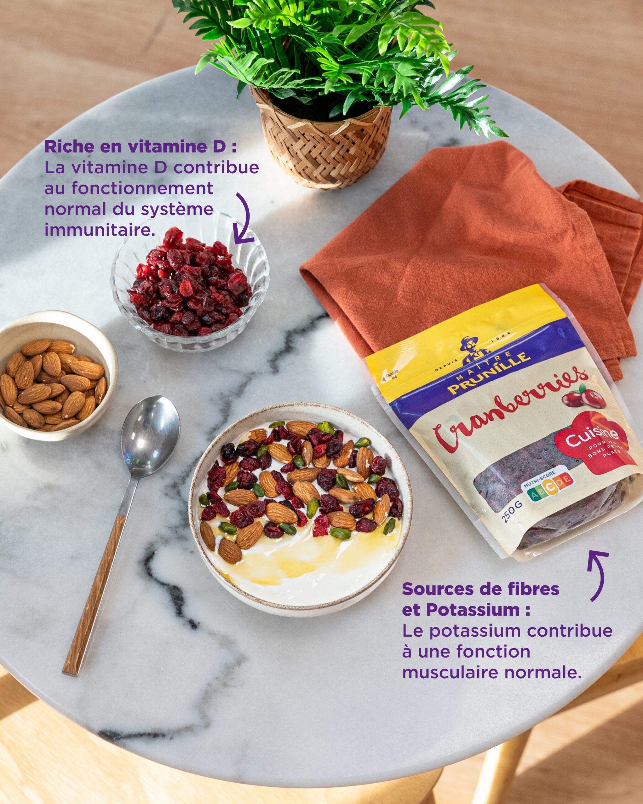 Bowl petit-déjeuner fruits secs