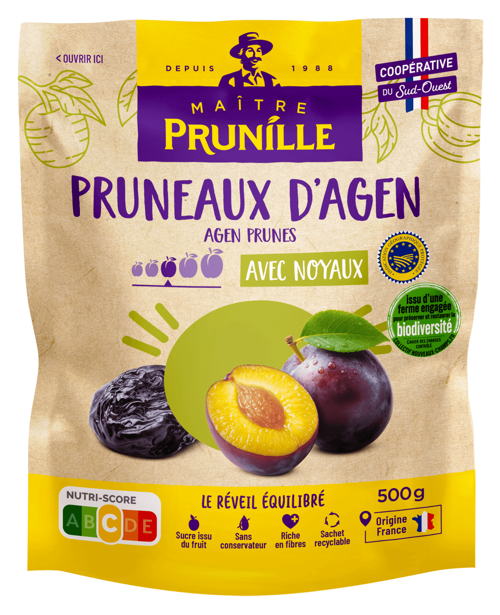 Pruneau d'Agen avec noyaux Biodiversité